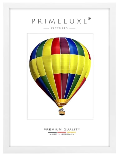 PrimeLuxe Holz Bilderrahmen 85 x 95 cm (Bildmaß) in Weiß matt | Farbe und Größe wählbar | Rahmen für Poster | Puzzle | Foto collage | MADE IN GERMANY von PrimeLuxe