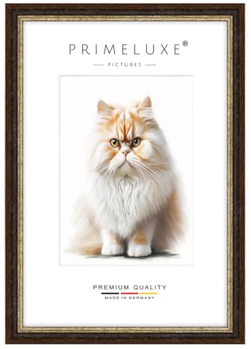 PrimeLuxe Massiv Holz Bilderrahmen nach Maß 51 x 77 cm in Alt-Schwarz Silber | Größe wählbar | mit entspiegeltem Acrylglas | Rahmen für Poster | Puzzle | Foto collage von PrimeLuxe