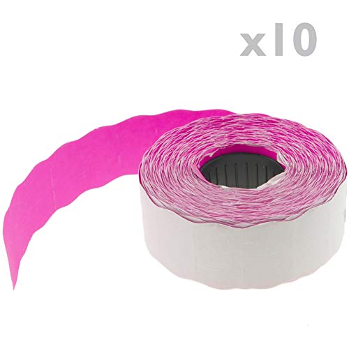 800 Klebeetiketten Rosa 22x12 mm 10 Rollen (SD73) von PrimeMatik