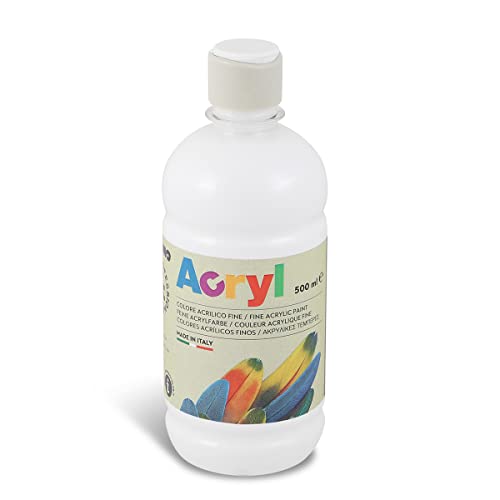 PRIMO 4003TA500100 Colore Acrilico Fine Acrylfarbe, Weiß, 500 ml (Confezione da 1) von Primo