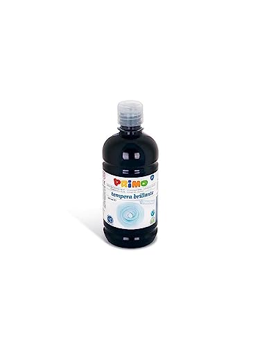 PRIMO Schulmalfarbe / Tempera-Farbe, geeignet für Kinder, mit Dosierverschluss, 500 ml Flasche, versch. Farben (schwarz) von Primo