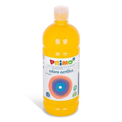 Primo 404TA1000201 Acrylfarbe, 1000 ml, Gelb, Flasche mit Acrylfarbe (Gelb, Flasche, CE, 1000 ml) von Primo