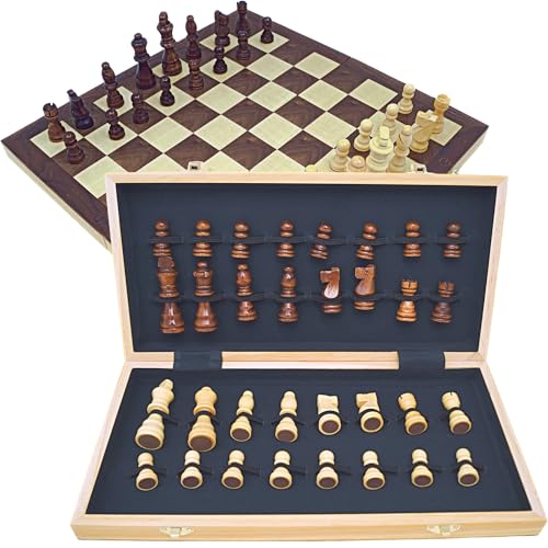 Edles Holz Schachspiel 38x38 cm - Klassisches Staunton Design Klapp Schachbrett Schachfiguren Filzfuß Schach Holzfiguren Stilvolle Schachkassette Filz Innenausschlag - P-15711 Edles Holz Schachspiel 38x38 cm - Klassisches Staunton Design Klapp Schachbrett Schachfiguren Filzfuß Schach Holzfiguren Stilvolle Schachkassette Filz Innenausschlag - P-15711 von PrimoGames