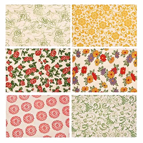 Primst 6PCS Keramik Kunst DIY Aufkleber Keramik Ton Transferpapier Blume Papier Porzellan Glasur Unterglasur Transfers für Keramik Überglasur Emaille Wasserrutsche Aufkleber (mehrfarbig) von Primst