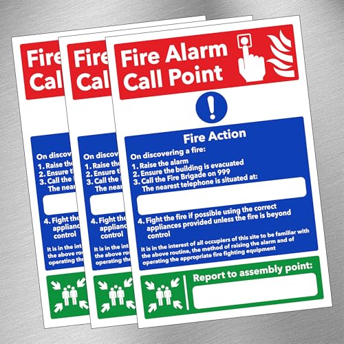 Großes Brandschutzschild aus Vinyl, 30 x 20 cm, ideale Größe, 3 Stück Großes Brandschutzschild aus Vinyl, 30 x 20 cm, ideale Größe, 3 Stück von Print-72 Ltd