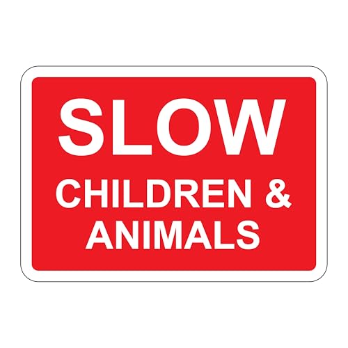 Sicherheitsschild "Slow Children and Animals" – 3 mm Aluminiumschild, 300 mm x 200 mm Sicherheitsschild "Slow Children and Animals" – 3 mm Aluminiumschild, 300 mm x 200 mm von Print-72 Ltd