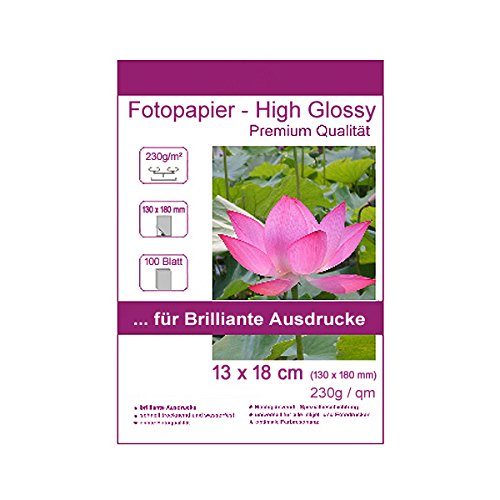 100 Blatt 13x18cm 230g/m² Fotopapier Hglossy wasserfest Photopapier hochglänzend high glossy wasserfest photopaper photo paper glänzend 230g / m² 230g/qm 13x18 cm 13 x 18 cm 100 Blatt 13x18cm 230g/m² Fotopapier Hglossy wasserfest Photopapier hochglänzend high glossy wasserfest photopaper photo paper glänzend 230g / m² 230g/qm 13x18 cm 13 x 18 cm von Print-Klex GmbH & Co.KG