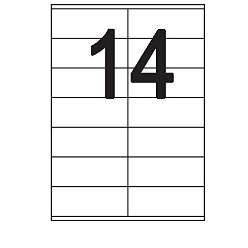 100 Blatt Etiketten Selbstklebend 105,0 x 41,0 mm 1400 Stück DIN A4 permanent haftend Weiß Papier matt - 41 Stück pro Blatt 100 Blatt Etiketten Selbstklebend 105,0 x 41,0 mm 1400 Stück DIN A4 permanent haftend Weiß Papier matt - 41 Stück pro Blatt von Print-Klex GmbH & Co.KG