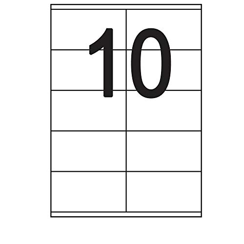 100 Blatt Etiketten Selbstklebend 105,0 x 57,0 mm 1000 Stück DIN A4 permanent haftend Vielzweck Etiketten Weiß - 10 Stück pro Blatt 100 Blatt Etiketten Selbstklebend 105,0 x 57,0 mm 1000 Stück DIN A4 permanent haftend Vielzweck Etiketten Weiß - 10 Stück pro Blatt von Print-Klex GmbH & Co.KG