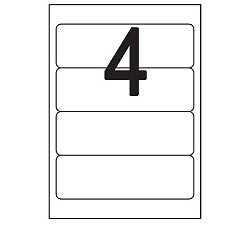 100 Blatt Ordner Etiketten Selbstklebend 192,0 x 61,0 mm 400 Stück DIN A4 permanent haftend Klebeetiketten Weiß - 4 Stück pro Blatt 100 Blatt Ordner Etiketten Selbstklebend 192,0 x 61,0 mm 400 Stück DIN A4 permanent haftend Klebeetiketten Weiß - 4 Stück pro Blatt von Print-Klex GmbH & Co.KG