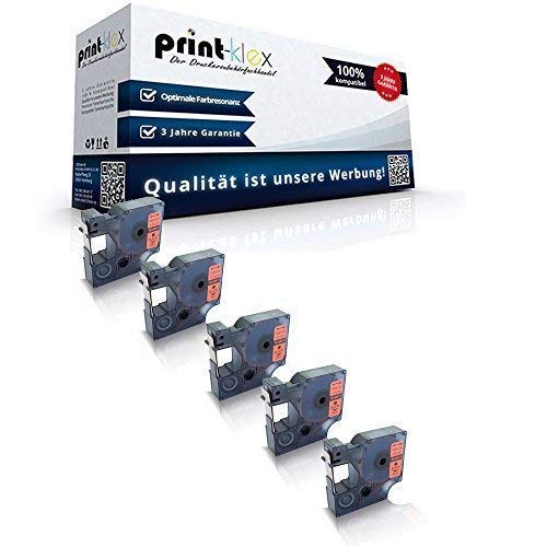 5x Print-Klex Schriftbänder kompatibel für Dymo D1 45017 Labelmanager280 Labelmanager300 Labelmanager350 Labelmanager350D S0720540 12 mm 12mm Schwarz - Rot Etikettenband - Color Light Serie 5x Print-Klex Schriftbänder kompatibel für Dymo D1 45017 Labelmanager280 Labelmanager300 Labelmanager350 Labelmanager350D S0720540 12 mm 12mm Schwarz - Rot Etikettenband - Color Light Serie von Print-Klex GmbH & Co.KG