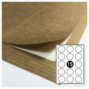 Dekorbögen - KRAFT Papier braun 15 Etiketten ø50mm / A4 Blatt von Print&Stick