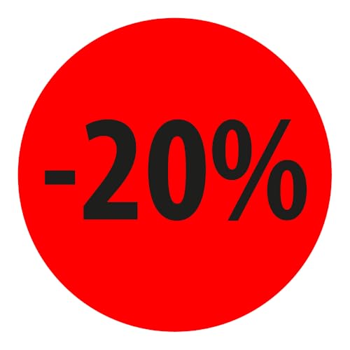 Preisnachlass- Werbe- und Sonderangebot-Etiketten "-20%", rund 20mm, 880 Etiketten, Fluorrot Preisnachlass- Werbe- und Sonderangebot-Etiketten "-20%", rund 20mm, 880 Etiketten, Fluorrot von Print&Stick