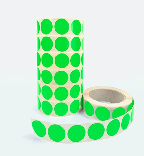 Print&Stick | Bunte Markierungsklebepunkte Ø 20 mm - 1000 Stück - Fluorgrün von Print&Stick