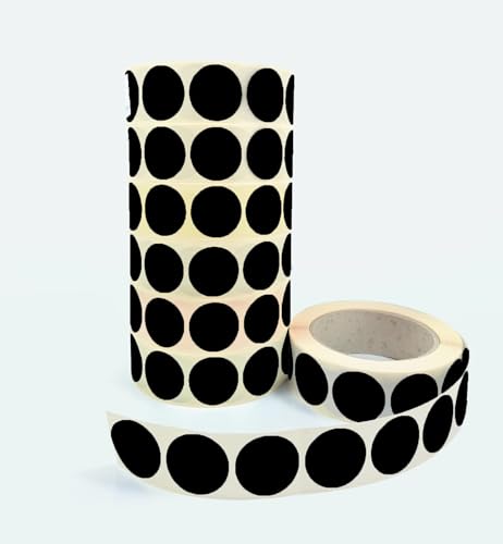 Print&Stick | Bunte Markierungspunkte Klebepunkte 40 mm - Schwarz - 1000 Etiketten von Print&Stick