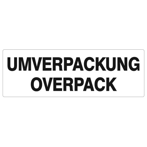 Selbstklebendes Etikett 150x50mm – UMVERPACKUNG/OVERPACK von Print&Stick