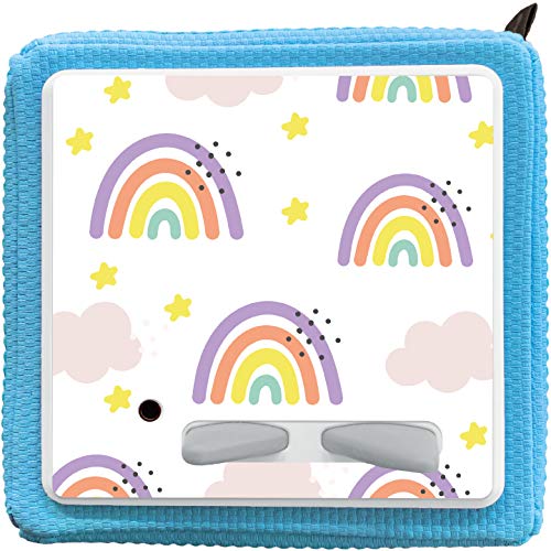 K002 | Schutzcover Schutzfolie für Toniebox selbstklebende passgenaue Folie Motive Zubehör für Kinder Spielzeug Aufkleber Sticker Personalisiert Wunschname (Nr. 14 Regenbogen, ohne Wunschname) von PrintAttack