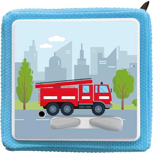 K002 | Schutzcover Schutzfolie für Toniebox selbstklebende passgenaue Folie Motive Zubehör für Kinder Spielzeug Aufkleber Sticker (Nr. 17 Feuerwehr) von PrintAttack