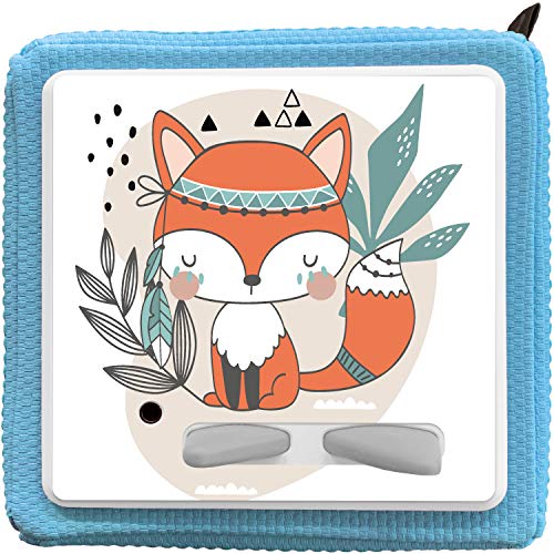 K002 | Schutzcover Schutzfolie für Toniebox selbstklebende passgenaue Folie Motive Zubehör für Kinder Spielzeug Aufkleber Sticker Personalisiert Wunschname (Nr. 34 Fuchs, ohne Wunschname) von PrintAttack