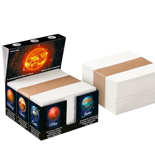 PrintCollect Zettelbox „Solar“ aus stabil verklebtem Vollkarton, Notizzettel aus kräftigem Papier (1er-Set mit Nachfüllpack) von PrintCollect