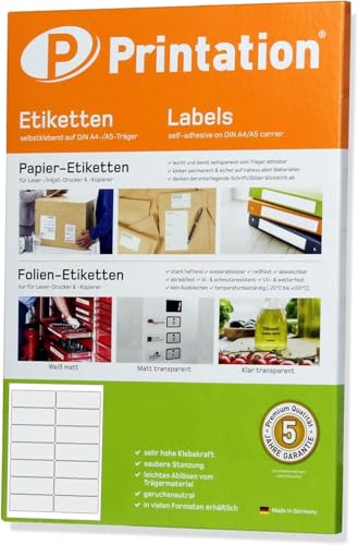 Etiketten 99,1 x 38,1 mm selbstklebend weiß - 140 Stk. 10 A4 Blätter 3x7 Adressen Adressetiketten L7163 4678 8635 von Printation