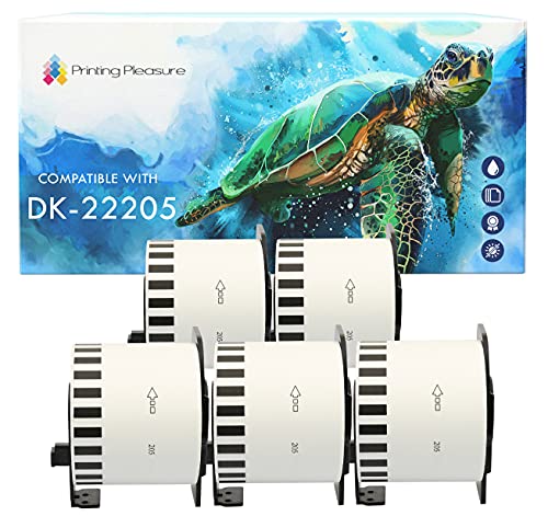 5x Endlos-Etiketten kompatibel für Brother DK-22205 62mm x 30.48m P-Touch QL-500 500BS 550 560 560VP 570 700 710W 720NW 800 810W 820NWB 1050 1050N 1060N 1100 1110NWB, Thermopapier mit Kunststoffhalter 5x Endlos-Etiketten kompatibel für Brother DK-22205 62mm x 30.48m P-Touch QL-500 500BS 550 560 560VP 570 700 710W 720NW 800 810W 820NWB 1050 1050N 1060N 1100 1110NWB, Thermopapier mit Kunststoffhalter von Printing Pleasure