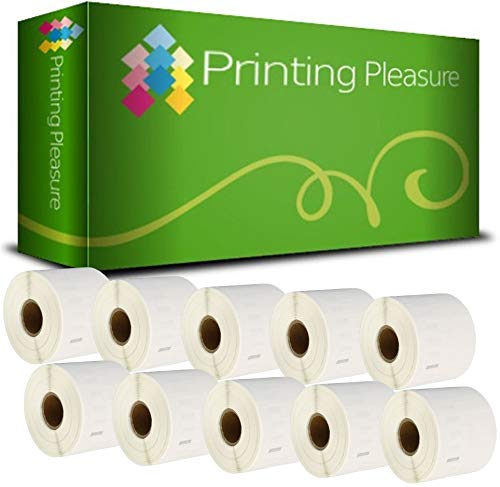 Printing Pleasure 10 x 11351 Rollen Etiketten kompatibel für Dymo LabelWriter & Seiko Etikettendrucker | 11mm x 54mm | 1500 Stück von Printing Pleasure