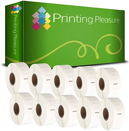 Printing Pleasure 10 x 11352 Rollen Etiketten kompatibel für Dymo LabelWriter & Seiko Etikettendrucker | 25mm x 54mm | 500 Stück | Adressetiketten von Printing Pleasure