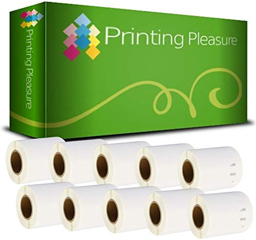 Printing Pleasure 10 x 14681 Rollen CD/DVD-Etiketten kompatibel für Dymo LabelWriter & Seiko Etikettendrucker | Ø57mm | 160 Stück von Printing Pleasure