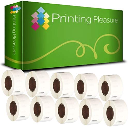 Printing Pleasure 10 x 99017 Rollen Etiketten kompatibel für Dymo LabelWriter & Seiko Etikettendrucker | 50mm x 12mm | 220 Stück | Hängeablageetiketten von Printing Pleasure
