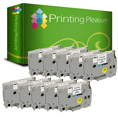 Printing Pleasure 10 x TZe-231 TZ-231 Schwarz auf Weiß, Schriftband kompatibel für Brother P-Touch | 12mm x 8m von Printing Pleasure