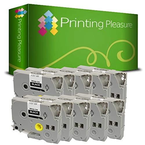 Printing Pleasure 10 x TZe-315 TZ-315 Weiß auf Schwarz, Schriftband kompatibel für Brother P-Touch | 6mm x 8m von Printing Pleasure