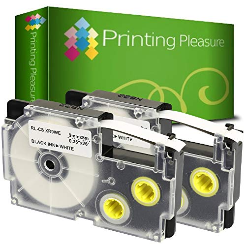 Printing Pleasure 2 x XR-9WE XR-9WE1 Schwarz auf Weiß, Schriftband kompatibel für Casio KL-60 KL-100 KL-120 KL-200 KL-300 KL-750 KL-780 KL-820 KL-2000 KL-7000 KL-7200 KL-8100 | 9mm x 8m | Farbband Printing Pleasure 2 x XR-9WE XR-9WE1 Schwarz auf Weiß, Schriftband kompatibel für Casio KL-60 KL-100 KL-120 KL-200 KL-300 KL-750 KL-780 KL-820 KL-2000 KL-7000 KL-7200 KL-8100 | 9mm x 8m | Farbband von Printing Pleasure