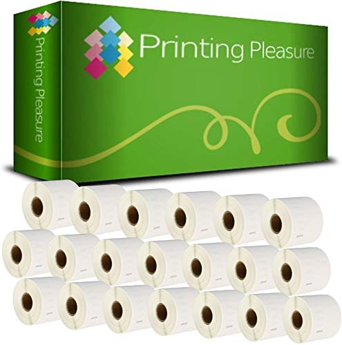 Printing Pleasure 20 x 11351 Rollen Etiketten kompatibel für Dymo LabelWriter & Seiko Etikettendrucker | 11mm x 54mm | 1500 Stück von Printing Pleasure