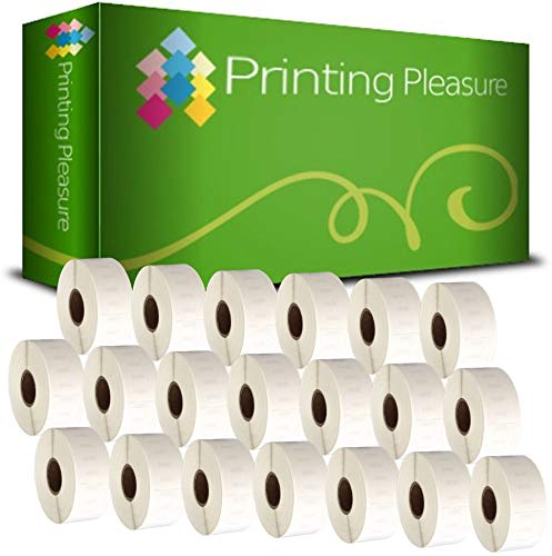 Printing Pleasure 20 x 11356 Rollen Etiketten kompatibel für Dymo LabelWriter & Seiko Etikettendrucker | 89mm x 41mm | 300 Stück | Namensschild-Etiketten von Printing Pleasure