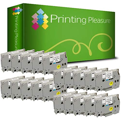 Printing Pleasure 20 x TZe-231 TZ-231 Schwarz auf Weiß, Schriftband kompatibel für Brother P-Touch | 12mm x 8m von Printing Pleasure