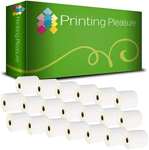 Printing Pleasure 20 x Zebra 100mm x 50mm ThermoEtiketten Rolle mit 1000 Etiketten, Thermodirekt von Printing Pleasure