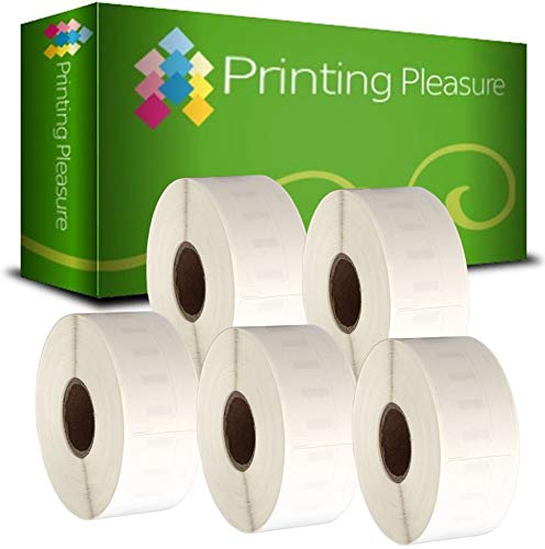 Printing Pleasure 5 x 11355 Rollen Etiketten kompatibel für Dymo LabelWriter & Seiko Etikettendrucker | 19mm x 51mm | 500 Stück | Vielzweck-Etiketten von Printing Pleasure