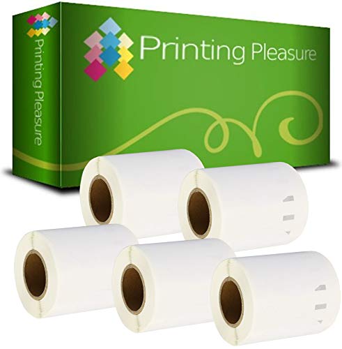 Printing Pleasure 5 x 14681 Rollen CD/DVD-Etiketten kompatibel für Dymo LabelWriter & Seiko Etikettendrucker | Ø57mm | 160 Stück von Printing Pleasure