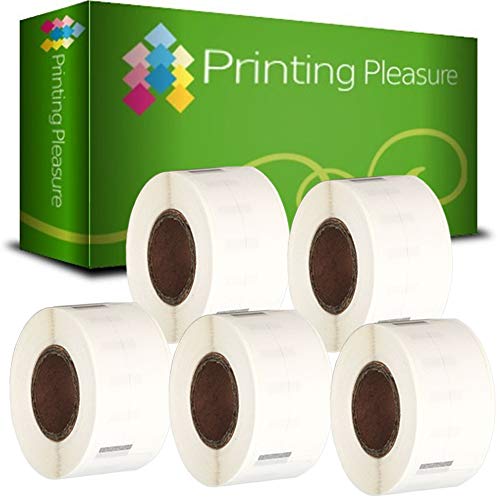 Printing Pleasure 5 x 99017 Rollen Etiketten kompatibel für Dymo LabelWriter & Seiko Etikettendrucker | 50mm x 12mm | 220 Stück | Hängeablageetiketten von Printing Pleasure