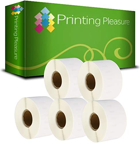 Printing Pleasure 5 x 99018 Rollen Etiketten kompatibel für Dymo LabelWriter & Seiko Etikettendrucker | 38mm x 190mm | 110 Stück | Ordner-Etiketten von Printing Pleasure