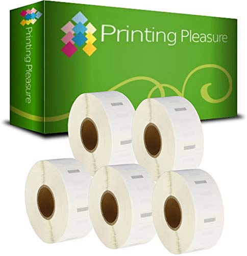 Printing Pleasure 5 x S0929120 Rollen Etiketten kompatibel für Dymo LabelWriter | 25mm x 25mm | 750 Stück | Quadratische Mehrzwecketiketten | wieder ablösbar von Printing Pleasure
