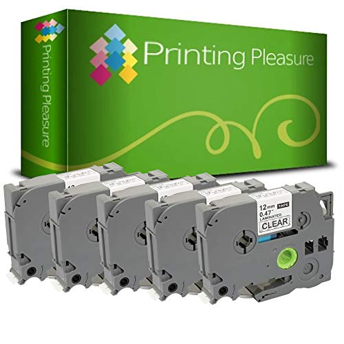 Printing Pleasure 5 x TZe-131 TZ-131 Schwarz auf Transparent, Schriftband kompatibel für Brother P-Touch | 12mm x 8m Printing Pleasure 5 x TZe-131 TZ-131 Schwarz auf Transparent, Schriftband kompatibel für Brother P-Touch | 12mm x 8m von Printing Pleasure