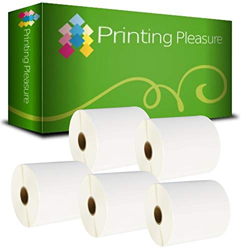 Printing Pleasure 5 x Zebra 100mm x 50mm ThermoEtiketten Rolle mit 1000 Etiketten, Thermodirekt von Printing Pleasure