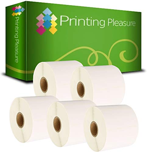 Printing Pleasure 5 x Zebra 72mm x 36mm ThermoEtiketten Rolle mit 1000 Etiketten, Thermodirekt von Printing Pleasure
