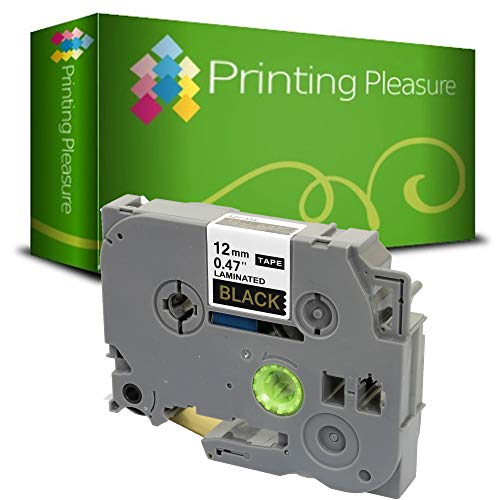Printing Pleasure TZe-334 TZ-334 Gold auf Schwarz, Schriftband kompatibel für Brother P-Touch | 12mm x 8m von Printing Pleasure