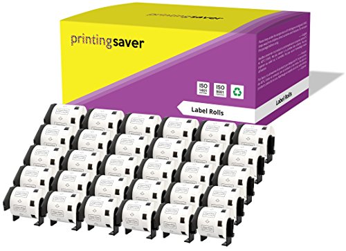 30x DK-11209 29 x 62 mm Adressetiketten (800 Stück/Rolle) kompatibel für P-Touch QL-1050 QL-1060N QL-1110NWB QL-1100 QL-500 QL-500BW QL-570 QL-580 QL-700 QL-710W QL-800 QL-810W QL-820NWB von Printing Saver