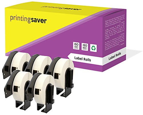 5 Rollen DK11204 DK-11204 17mm x 54mm Mehrzweck-Etiketten kompatibel für P-Touch QL-500 QL-570 QL-700 QL-800 QL-810W QL-820NWB QL-1050 QL-1060N QL-1100 QL-1110NWB (400 Etiketten pro Rolle) von Printing Saver