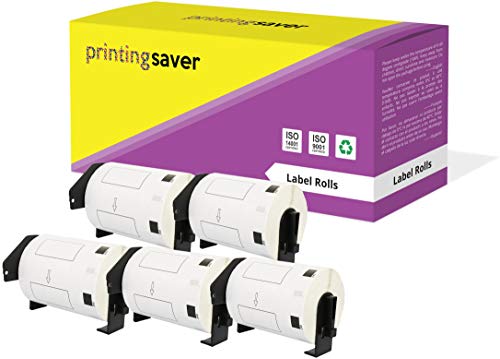 5x DK-11240 102 x 51 mm Versandetiketten (600 Stück/Rolle) kompatibel für P-Touch QL-1050, QL-1050N, QL-1060N, QL-1100, QL-1110NWB Etikettendrucker von Printing Saver