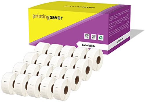 Printing Saver 20x 11352 25 x 54 mm Adressetiketten (500 Stück/Rolle) kompatibel für LabelWriter 310 320 330 4XL 400 450 Turbo/Twin Turbo/Duo & Seiko SLP Etikettendrucker von Printing Saver